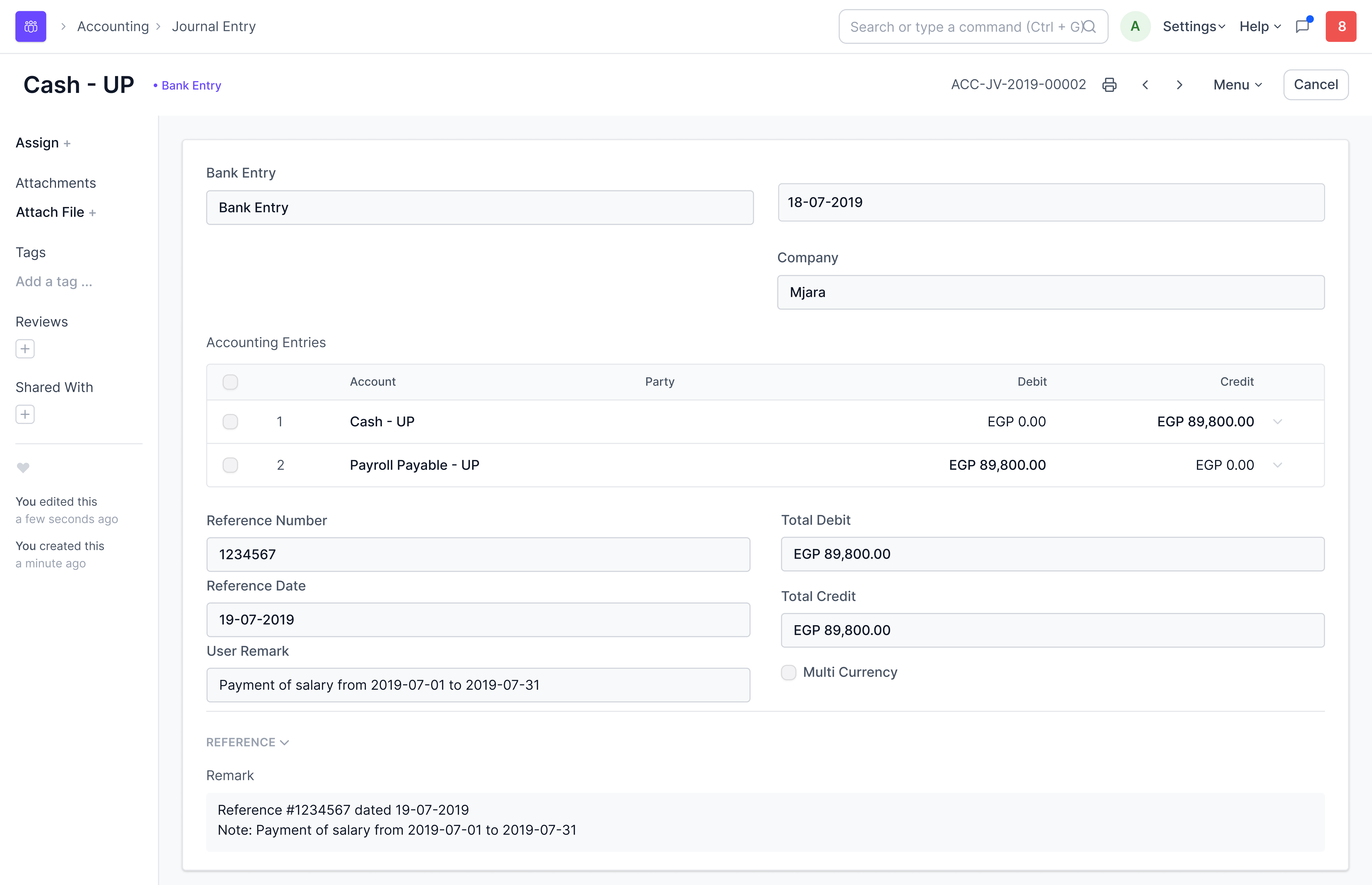 Payroll Entry