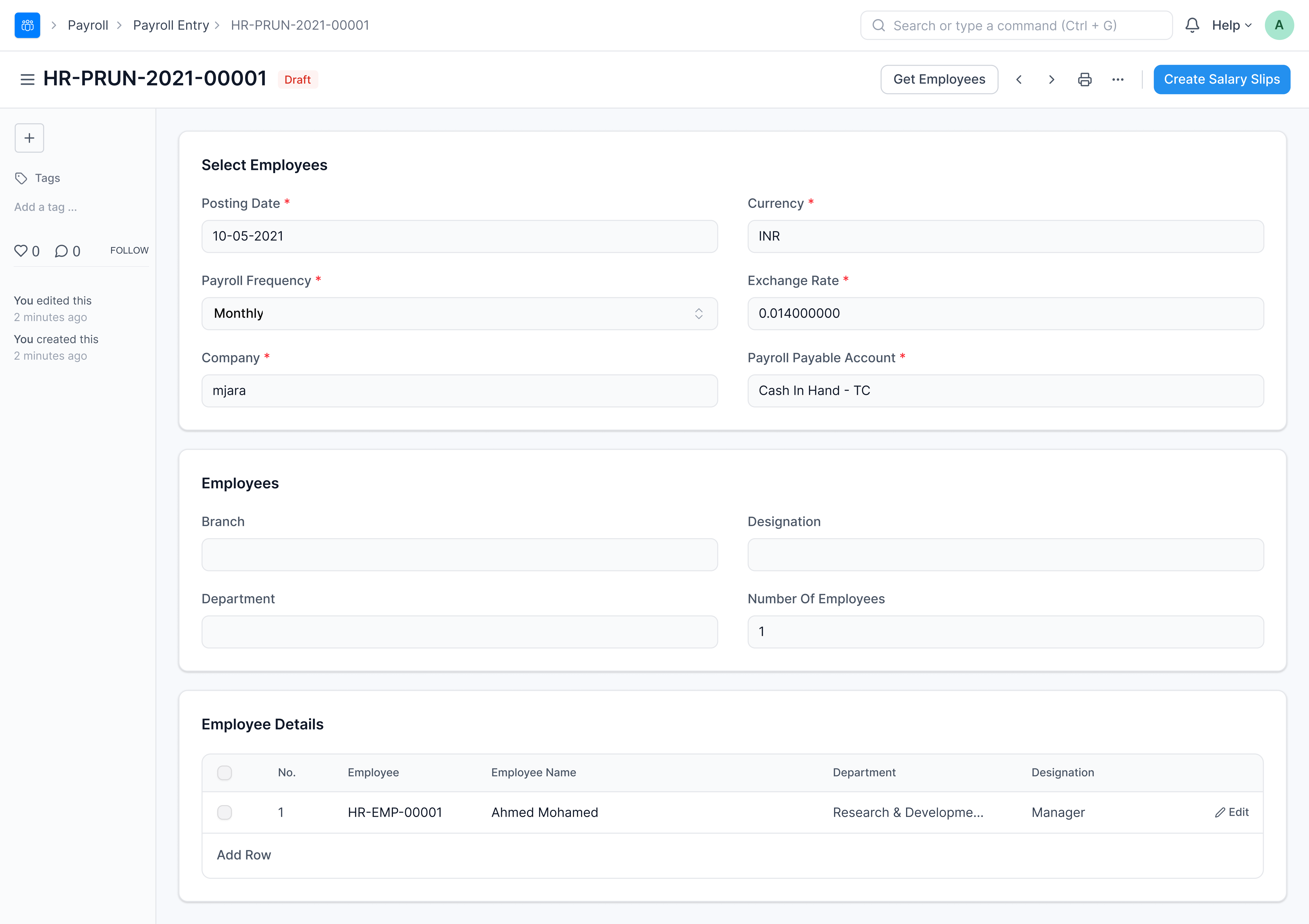 Payroll Entry