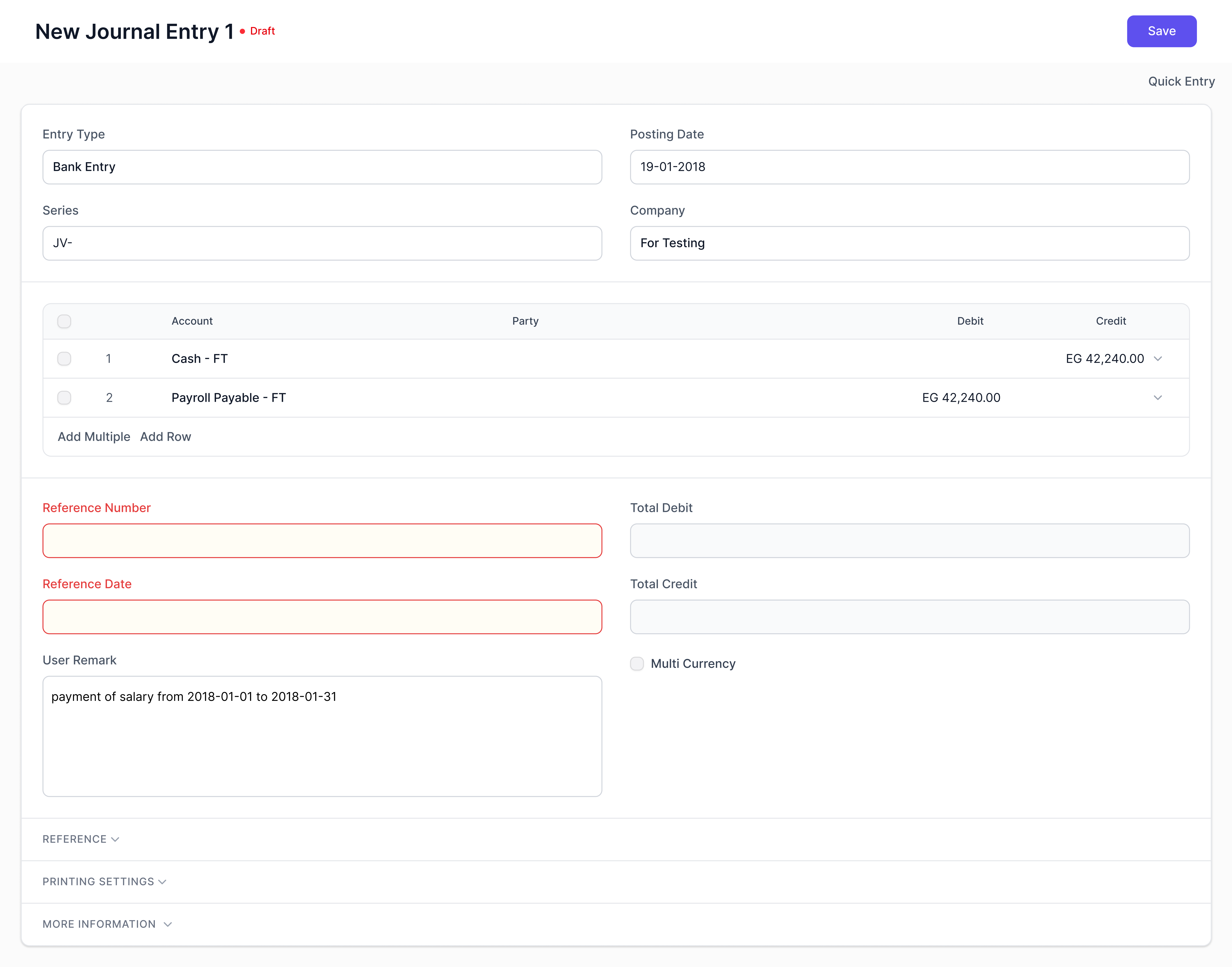 Payroll Entry
