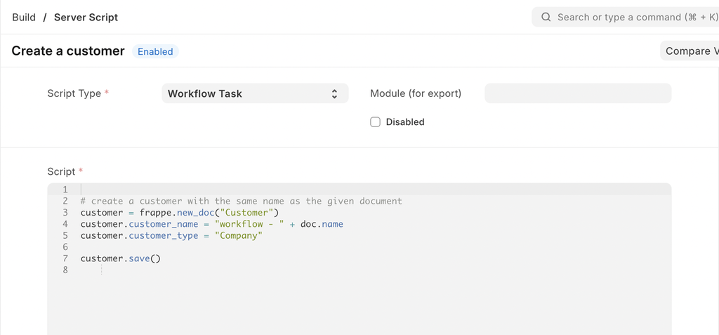server script tasks
